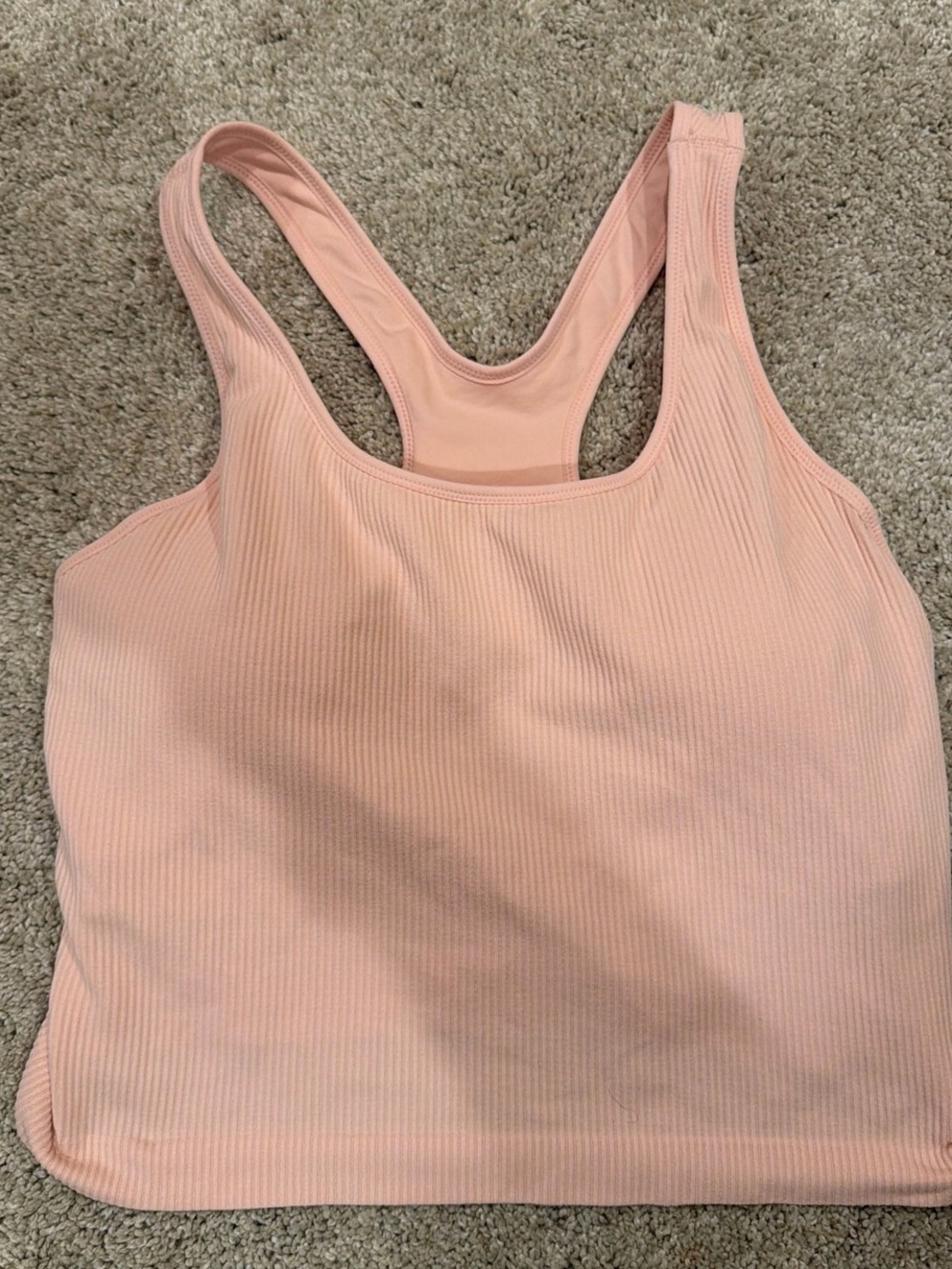 CALIA by Carrie Underwood Peach Ribbed Racerback Crop Tank